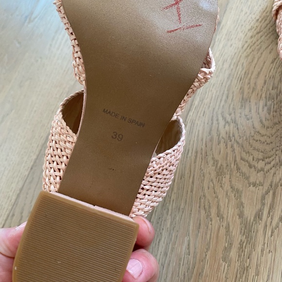 Anthropologie raffia heel sandal blush pink size 8 (39) - Picture 6 of 10
